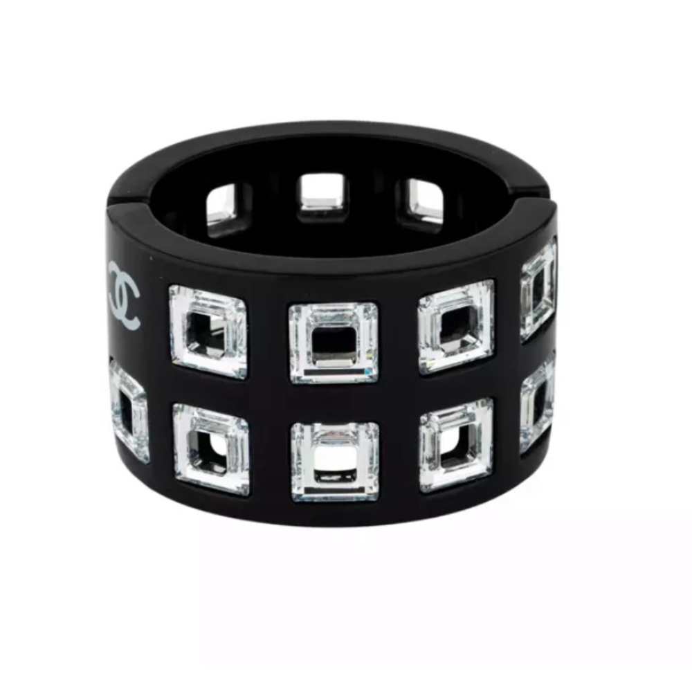 CHANEL Resin Crystal  Bangle Cuff